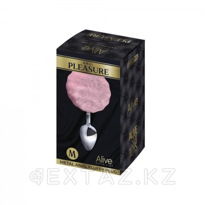 Металлическая анальная пробка с розовым хвостиком Fluffly от Alive (8*3,5 см.) от sex shop Extaz фото 5