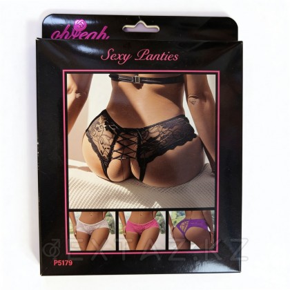 Трусики на завязках с доступом, черные, XS-S от sex shop Extaz фото 2