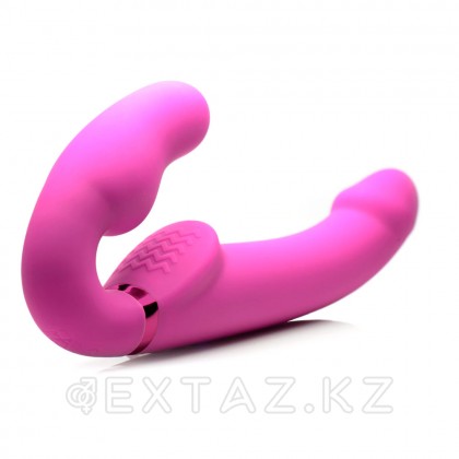 Надувной безременной страпон с вибрацией и пультом ДУ Strap U Remote Control Inflatable Ergo-Fit Strapless Strap-On, розовый, 14.6х3.8см от sex shop Extaz