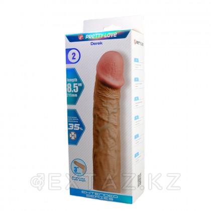 Реалистичная насадка на пенис Derek, 21,5 см, телесная от sex shop Extaz фото 5