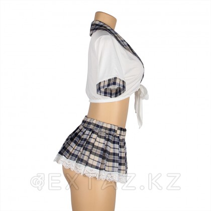 Сексуальная форма студентки светлая (топ, клетчатая юбка; размер 3XL) от sex shop Extaz фото 5