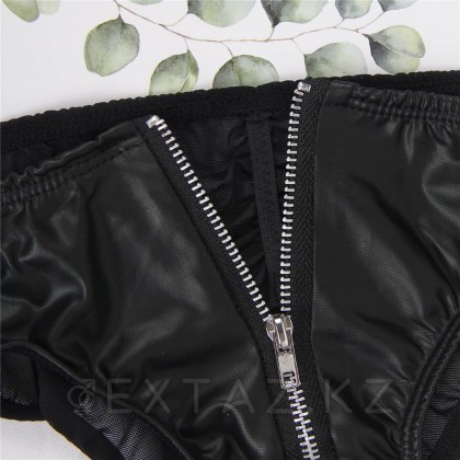 Трусики Leather Zipper Black с замочком (размер 5XL) от sex shop Extaz фото 7