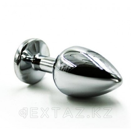 Серебряная пробка с кристаллом(белый) от sex shop Extaz фото 4