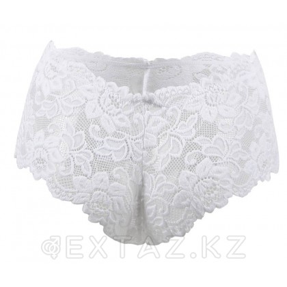 Трусики-шортики кружевные белые (XL-2XL) от sex shop Extaz фото 3