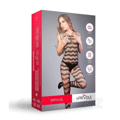 Боди-комбинезон черный в горизонтальную полоску (Impulse) (S-L) от sex shop Extaz фото 8