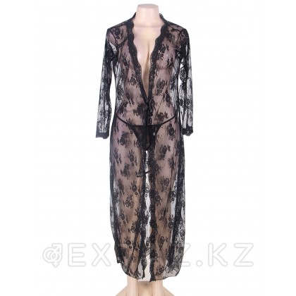 Прозрачный халат с цветочным принтом (размер M-L) от sex shop Extaz фото 3