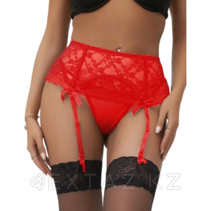 Кружевной пояс для чулок + стринги красные Sexy Lace, XS-S от sex shop Extaz
