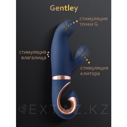 Gvibe Gentley Caribbean Blue - вибратор кролик для стимуляции точки G и клитора с 2 моторами, 19.9х4.2 см от sex shop Extaz фото 2