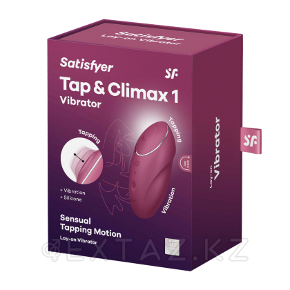Клиторальный стимулятор с вибрацией Satisfyer Tap&Climax 1 бордовый от sex shop Extaz фото 7