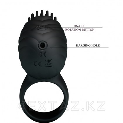 Виброкольцо с мощной стимуляцией клитора (на зарядке USB) чёрный от sex shop Extaz фото 8