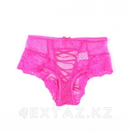 Трусики на высокой посадке Lace Strappy розовые (размер XL-2XL) от sex shop Extaz фото 4