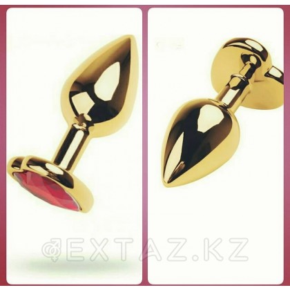 Анальная втулка (золотистый/красный; L80-D34 мм, вес 80г.) от sex shop Extaz фото 2