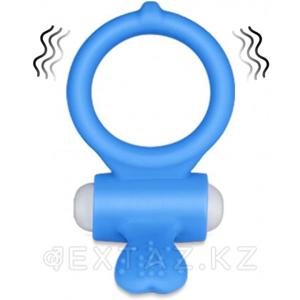 Эрекционное виброкольцо Power Heart clit cockring (голубой) от sex shop Extaz фото 3