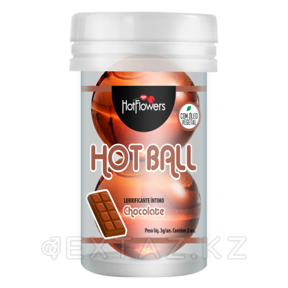 Лубрикант AROMATIC HOT BALL на масляной основе в виде двух шариков (аромат шоколада) от sex shop Extaz фото 3