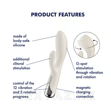 Вибратор-кролик с функцией вращения Satisfyer Spinning Rabbit 1 бежевый от sex shop Extaz фото 8