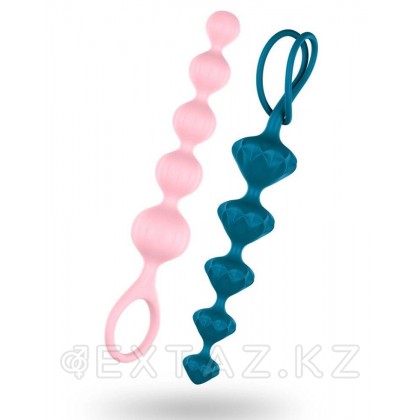 Набор анальных стимуляторов Love Beads от Satisfyer разноцветные (2 шт.) от sex shop Extaz