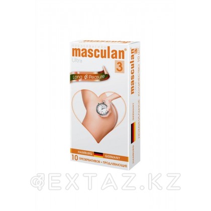 Презервативы Masculan, ultra 3, латекс, кольца, точечные, анестетик, 19 см, 5,3 см, 10 шт. от sex shop Extaz