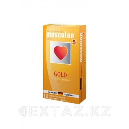 Презервативы Masculan, 5 ultra, золотые, 19 см, 5,3 см, 10 шт. от sex shop Extaz