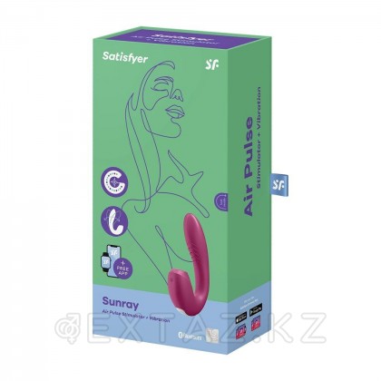Вакуумно-волновой стимулятор с вибрацией Satisfyer Sunray бордовый от sex shop Extaz фото 3
