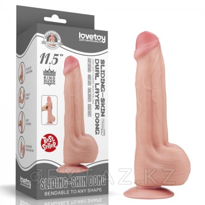 Фаллоимитатор с мошонкой Sliding Skin с двойным покрытием (29 см) от sex shop Extaz