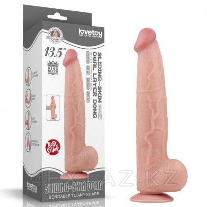 Фаллоимитатор с мошонкой Sliding Skin с двойным покрытием (34 см) от sex shop Extaz