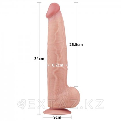 Фаллоимитатор с мошонкой Sliding Skin с двойным покрытием (34 см) от sex shop Extaz фото 5
