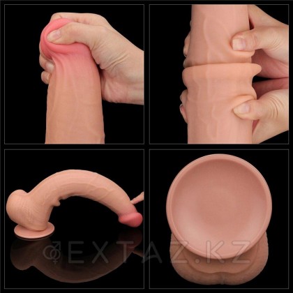 Фаллоимитатор с мошонкой Sliding Skin с двойным покрытием (34 см) от sex shop Extaz фото 3