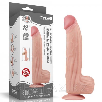 Фаллоимитатор с мошонкой Sliding Skin с двойным покрытием (31 см) от sex shop Extaz