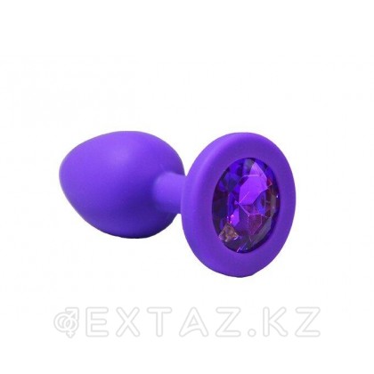 Анальная пробка из фиолетового силикона с фиолетовым кристаллом (размер S) от sex shop Extaz