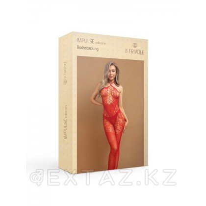 Красный боди-комбинезон с вырезом на груди и кружевом (IMPULSE) (S/XXL) от sex shop Extaz