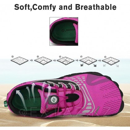 Мультиспортивная акваобувь SAGUARO для активного отдыха, плавания, треккинга и кроссфита (розовый, 37) от sex shop Extaz фото 3