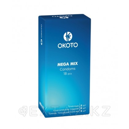 Презервативы MEGA MIX 18 штук ( 6 шт. гладкие классические, 6шт. текстурированные точечные, 6шт. тонкие) от sex shop Extaz