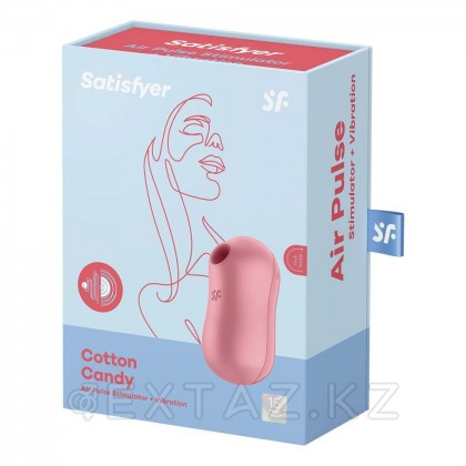 Вакуумный стимулятор клитора с вибрацией  Satisfyer Cotton Candy розовый от sex shop Extaz фото 7
