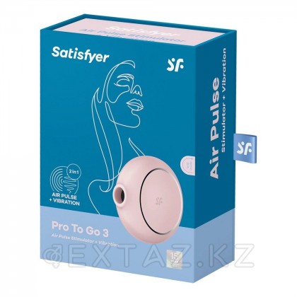 Воздушный клиторальный стимулятор с вибрацией Satisfyer Pro To Go 3 розовый от sex shop Extaz фото 3