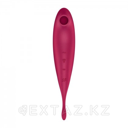 Вибратор с воздушной стимуляцией клитора Satisfyer Twirling Pro+ бордовый (Connect App) от sex shop Extaz фото 4
