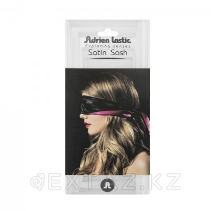 Сатиновая лента розово-черная Adrien lastic от sex shop Extaz фото 3