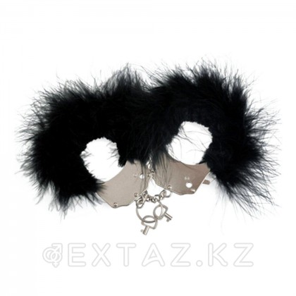 Металлические наручники с черными перьями Adrien Lastic от sex shop Extaz