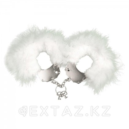 Металлические наручники с белыми перьями Adrien Lastic от sex shop Extaz