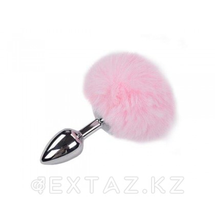 Металлическая анальная пробка с розовым хвостиком Fluffy от Alive (7*3,2 см.) от sex shop Extaz