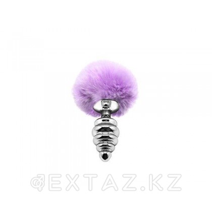 Металлическая анальная пробка с лиловым хвостиком Twist от Alive (7*2,8 см.) от sex shop Extaz