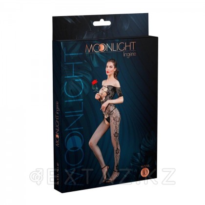 Боди сетка с принтом роз от Moonlight модель №10 черная от sex shop Extaz фото 3