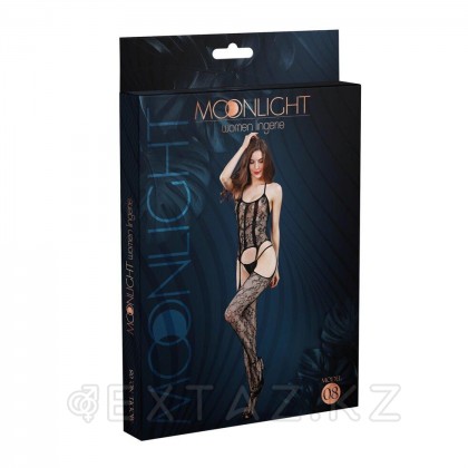 Боди сетка с имитацией топа и чулков от Moonlight модель № 08 черная от sex shop Extaz фото 3