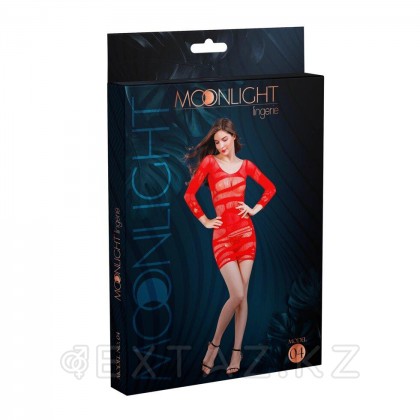 Сексуальное платье-сетка с длинным рукавом от Moonlight модель № 04 красное от sex shop Extaz фото 2