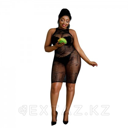 Сексуальное платье-сетка от Moonlight модель № 06 черное (plus size) от sex shop Extaz