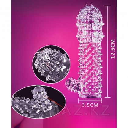 Насадка на пенис массажная с усиками прозрачная Оки Чпоки  от sex shop Extaz фото 4