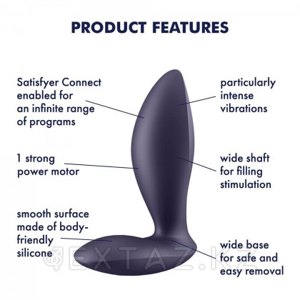Анальный виброплаг Satisfyer Power Plug фиолетовый (Connect App) от sex shop Extaz фото 9