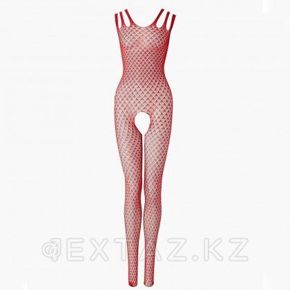 Боди-комбинезон красный с мелким рисунком Le Frivole Impulse (S-L) от sex shop Extaz фото 3