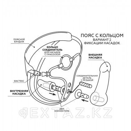 Пояс премиум класс (S) WOMAN SIMPLEX с 3 насадками от sex shop Extaz фото 8