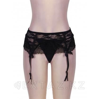 Кружевной пояс для чулок + стринги черные Sexy Lace (размер XS-S) от sex shop Extaz фото 4