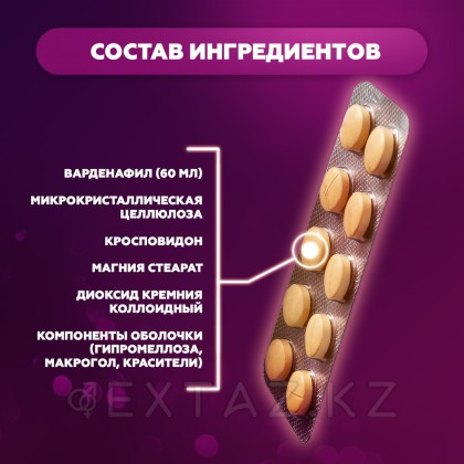 Препарат для усиления потенции и продления полового акта Vilitra 60 mg (10 шт.) от sex shop Extaz фото 8